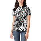 Personalised New Zealand Darts Women Polo Shirt Aotearoa Maori Its In My DNA Black - Aussie Hoodie