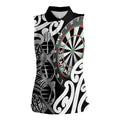 Personalised New Zealand Darts Women Sleeveless Polo Shirt Aotearoa Maori Its In My DNA Black - Aussie Hoodie