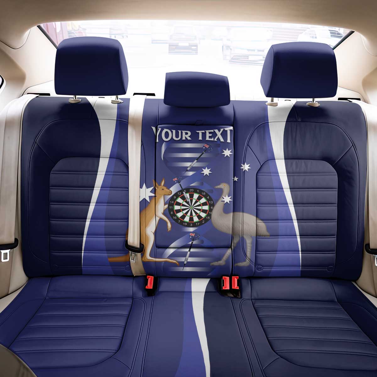 Personalised Australia Darts Back Car Seat Cover Aussie Its In My DNA Flag Color - Aussie Hoodie
