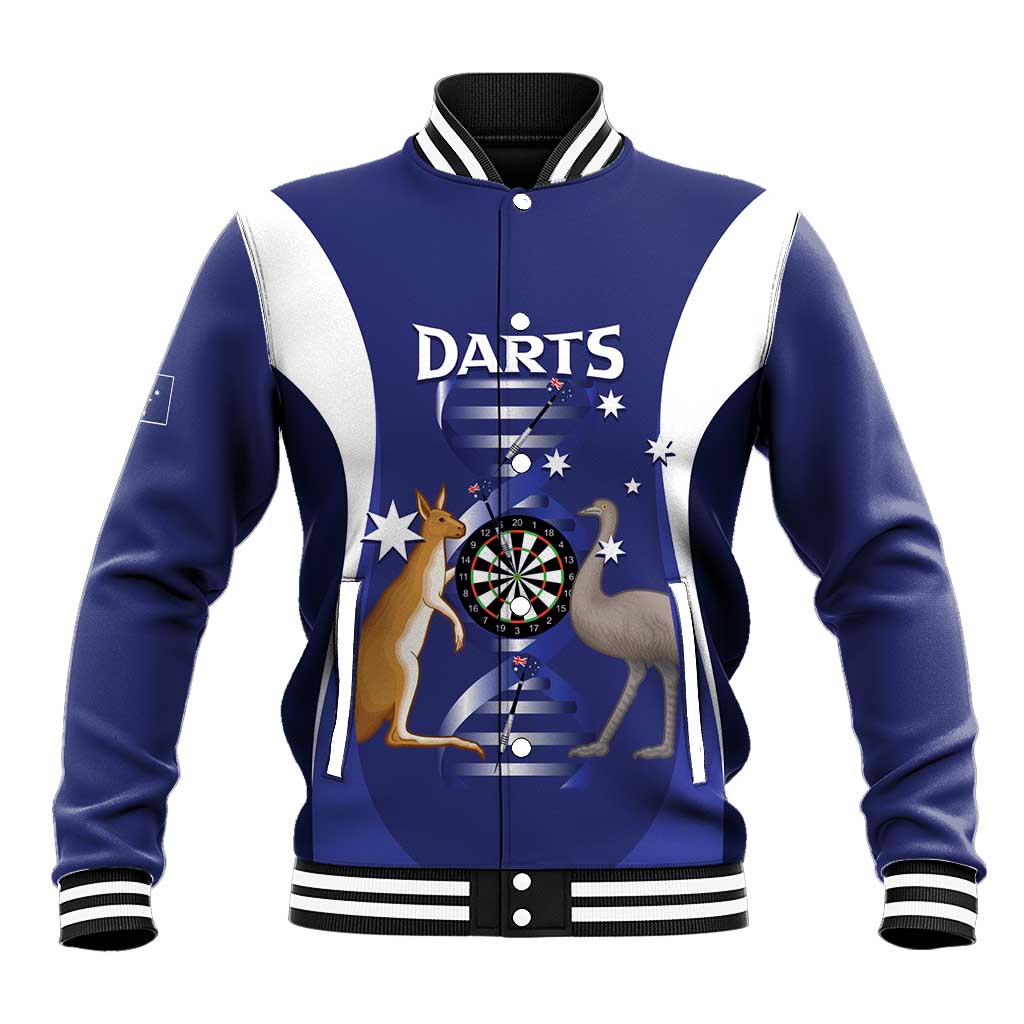 Personalised Australia Darts Baseball Jacket Aussie Its In My DNA Flag Color - Aussie Hoodie