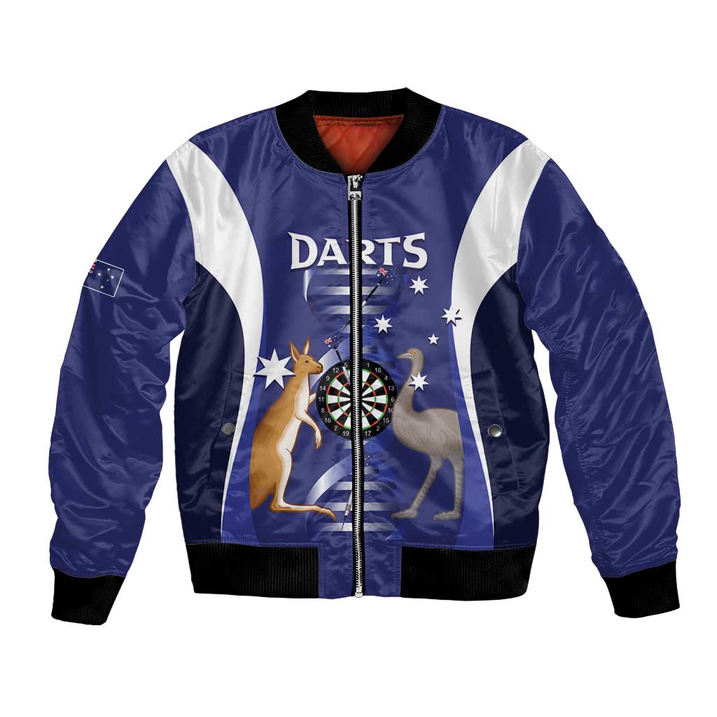 Personalised Australia Darts Bomber Jacket Aussie Its In My DNA Flag Color - Aussie Hoodie
