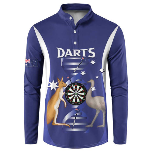 Personalised Australia Darts Button Sweatshirt Aussie Its In My DNA Flag Color - Aussie Hoodie