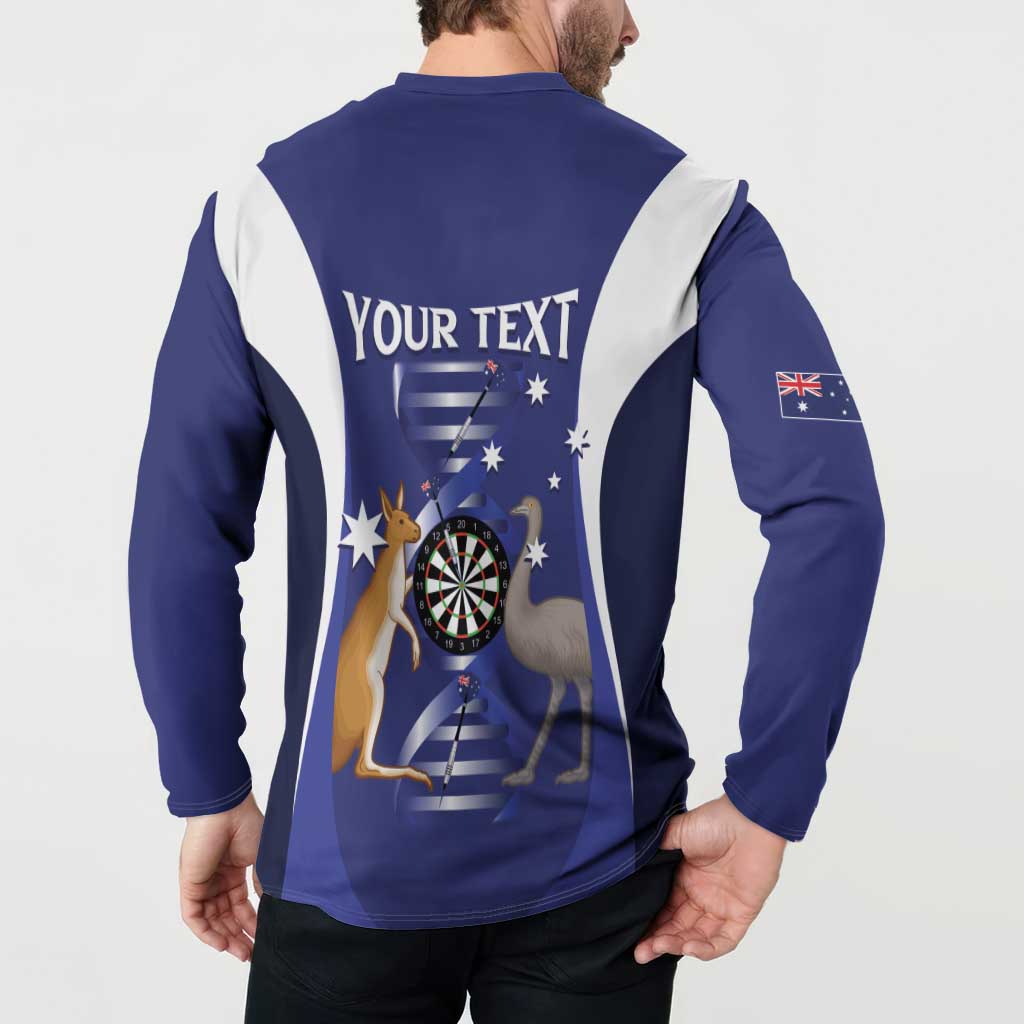 Personalised Australia Darts Button Sweatshirt Aussie Its In My DNA Flag Color - Aussie Hoodie