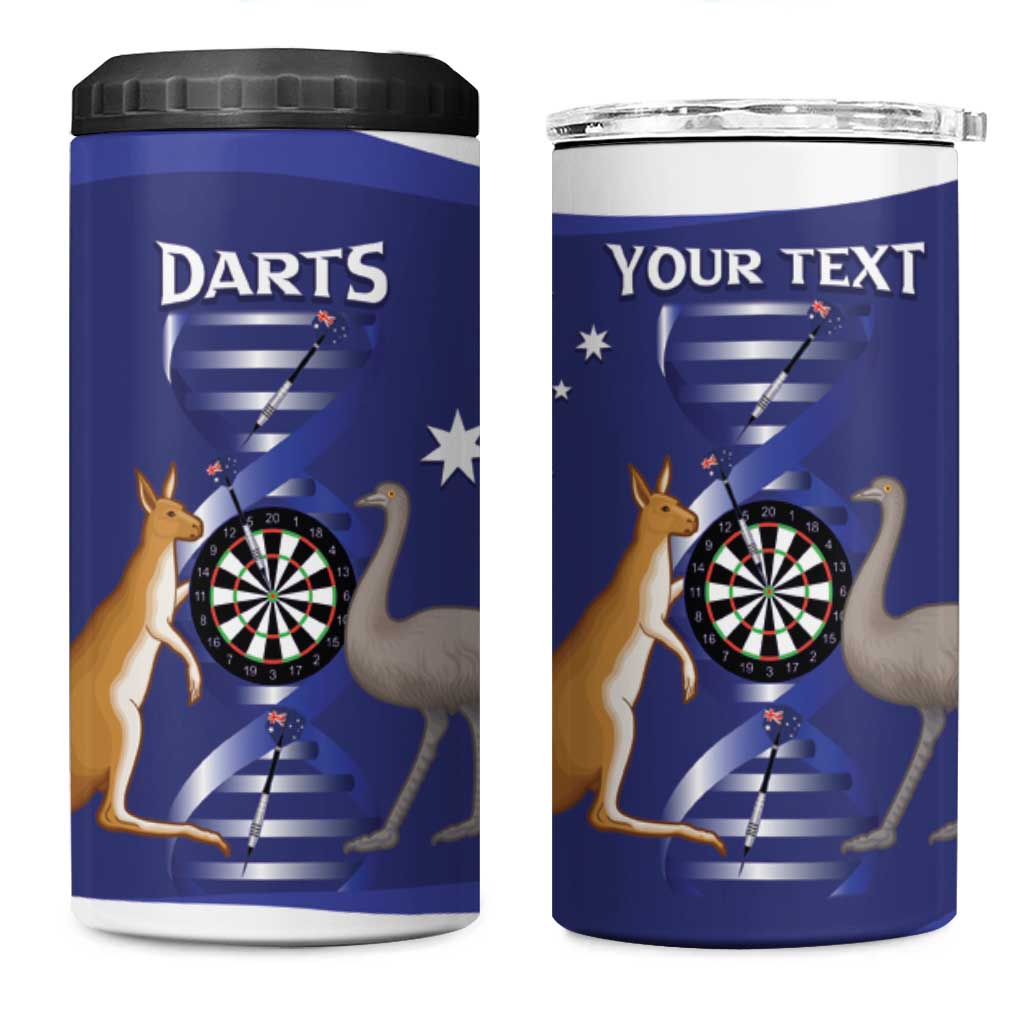 Personalised Australia Darts 4 in 1 Can Cooler Tumbler Aussie Its In My DNA Flag Color - Aussie Hoodie