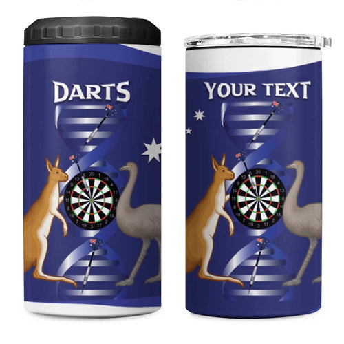 Personalised Australia Darts 4 in 1 Can Cooler Tumbler Aussie Its In My DNA Flag Color - Aussie Hoodie
