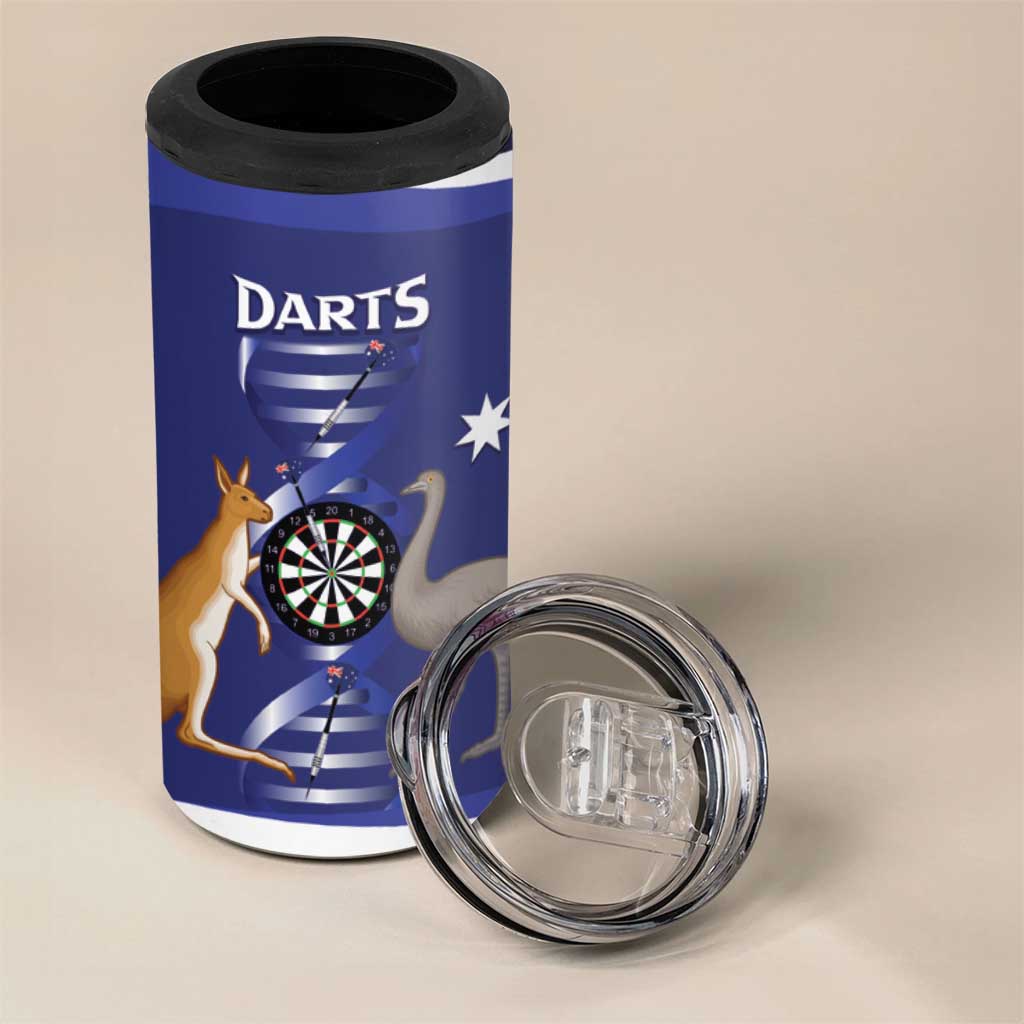 Personalised Australia Darts 4 in 1 Can Cooler Tumbler Aussie Its In My DNA Flag Color - Aussie Hoodie