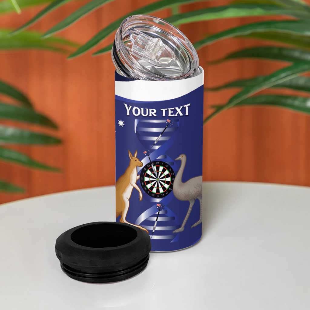Personalised Australia Darts 4 in 1 Can Cooler Tumbler Aussie Its In My DNA Flag Color - Aussie Hoodie