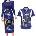 Personalised Australia Darts Couples Matching Long Sleeve Bodycon Dress and Hawaiian Shirt Aussie Its In My DNA Flag Color - Aussie Hoodie