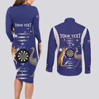 Personalised Australia Darts Couples Matching Long Sleeve Bodycon Dress and Long Sleeve Button Shirt Aussie Its In My DNA Flag Color - Aussie Hoodie