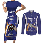 Personalised Australia Darts Couples Matching Short Sleeve Bodycon Dress and Long Sleeve Button Shirt Aussie Its In My DNA Flag Color - Aussie Hoodie