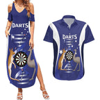 Personalised Australia Darts Couples Matching Summer Maxi Dress and Hawaiian Shirt Aussie Its In My DNA Flag Color - Aussie Hoodie