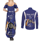 Personalised Australia Darts Couples Matching Summer Maxi Dress and Long Sleeve Button Shirt Aussie Its In My DNA Flag Color - Aussie Hoodie