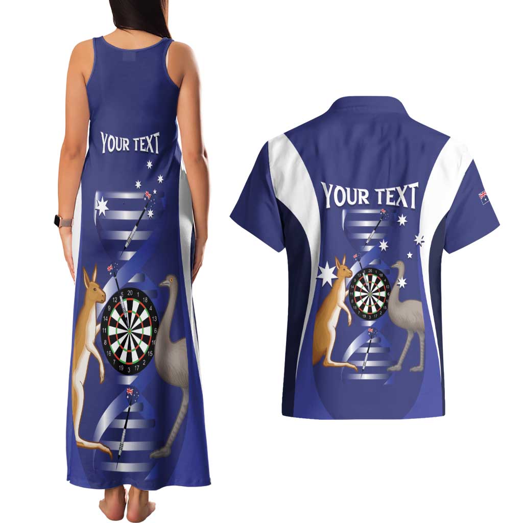 Personalised Australia Darts Couples Matching Tank Maxi Dress and Hawaiian Shirt Aussie Its In My DNA Flag Color - Aussie Hoodie