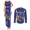 Personalised Australia Darts Couples Matching Tank Maxi Dress and Long Sleeve Button Shirt Aussie Its In My DNA Flag Color - Aussie Hoodie