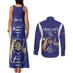 Personalised Australia Darts Couples Matching Tank Maxi Dress and Long Sleeve Button Shirt Aussie Its In My DNA Flag Color - Aussie Hoodie