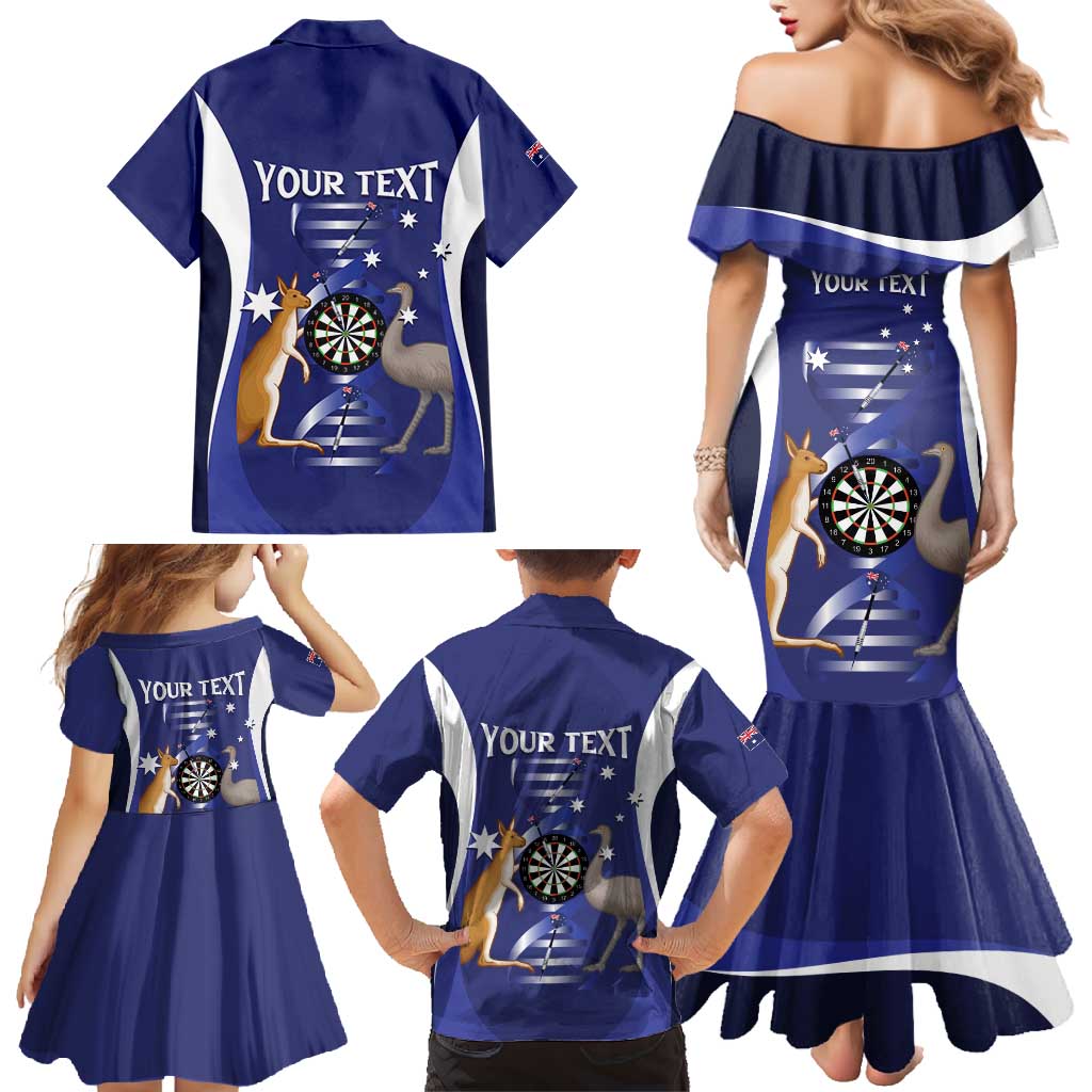 Personalised Australia Darts Family Matching Mermaid Dress and Hawaiian Shirt Aussie Its In My DNA Flag Color - Aussie Hoodie