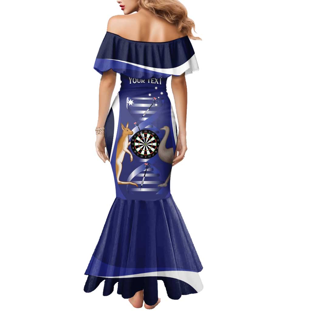 Personalised Australia Darts Family Matching Mermaid Dress and Hawaiian Shirt Aussie Its In My DNA Flag Color - Aussie Hoodie