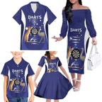 Personalised Australia Darts Family Matching Off The Shoulder Long Sleeve Dress and Hawaiian Shirt Aussie Its In My DNA Flag Color - Aussie Hoodie
