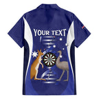Personalised Australia Darts Family Matching Off The Shoulder Long Sleeve Dress and Hawaiian Shirt Aussie Its In My DNA Flag Color - Aussie Hoodie