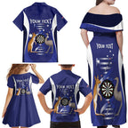 Personalised Australia Darts Family Matching Off Shoulder Maxi Dress and Hawaiian Shirt Aussie Its In My DNA Flag Color - Aussie Hoodie