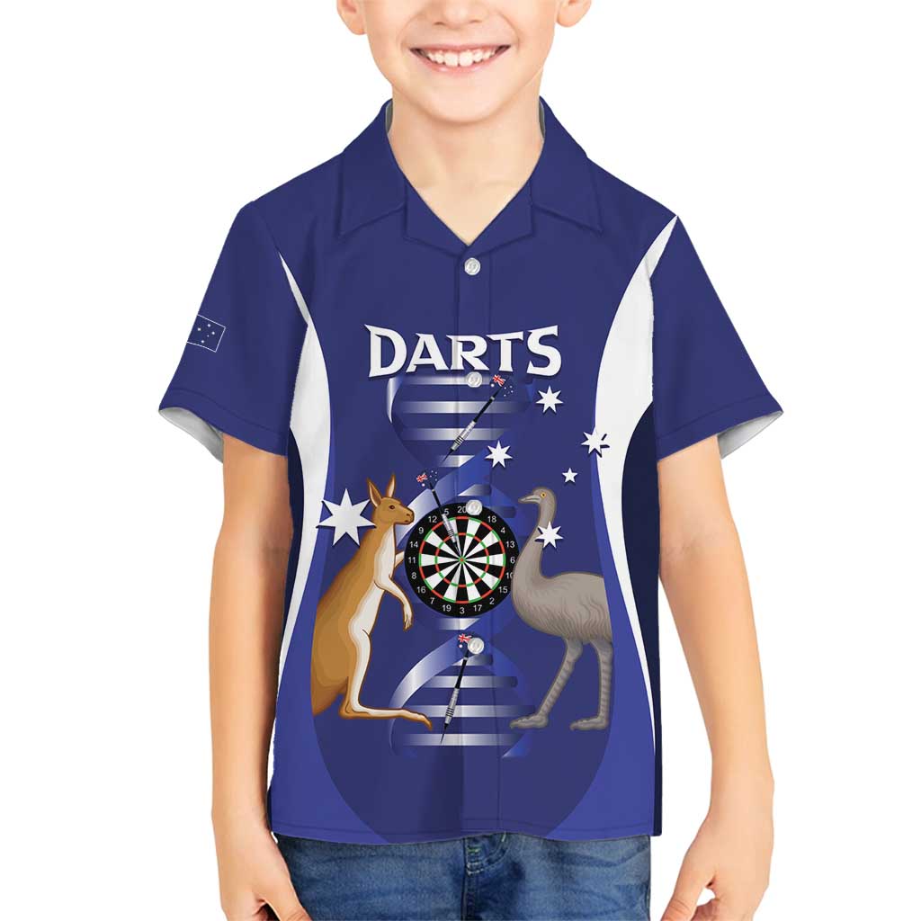 Personalised Australia Darts Family Matching Off Shoulder Maxi Dress and Hawaiian Shirt Aussie Its In My DNA Flag Color - Aussie Hoodie