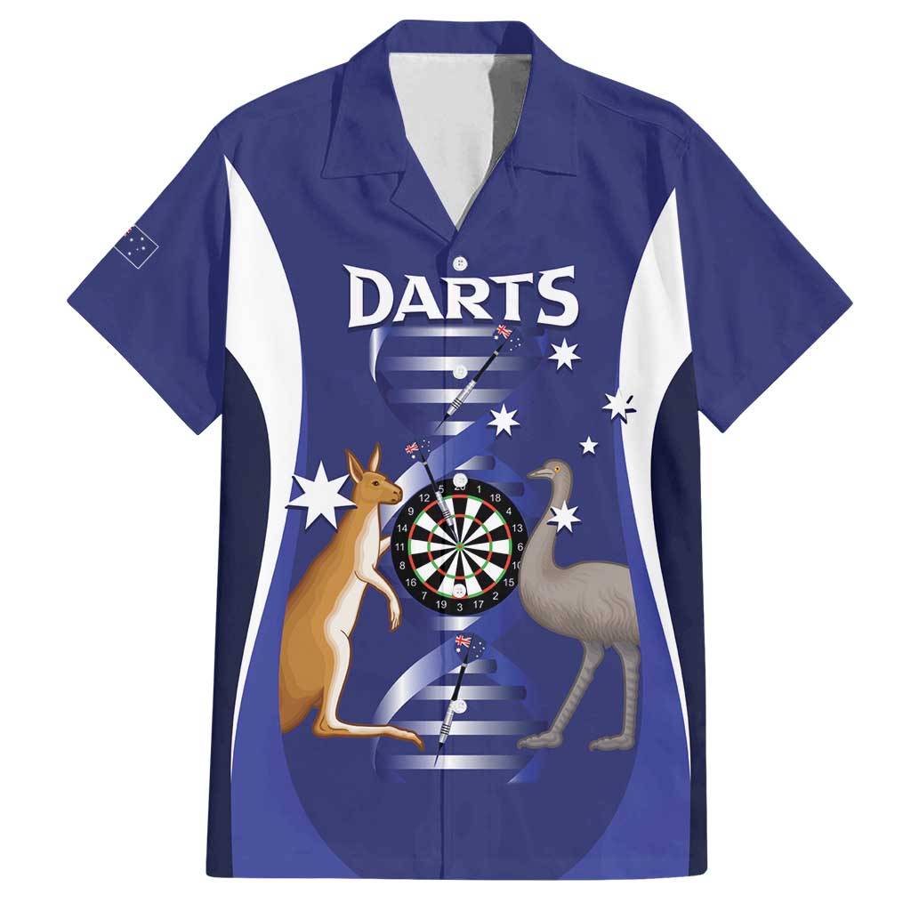 Personalised Australia Darts Family Matching Off Shoulder Short Dress and Hawaiian Shirt Aussie Its In My DNA Flag Color - Aussie Hoodie