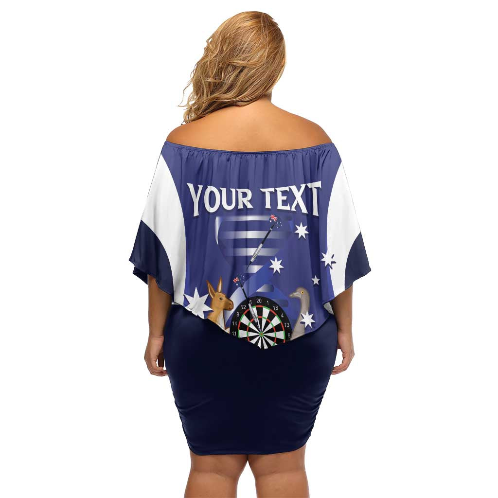 Personalised Australia Darts Family Matching Off Shoulder Short Dress and Hawaiian Shirt Aussie Its In My DNA Flag Color - Aussie Hoodie