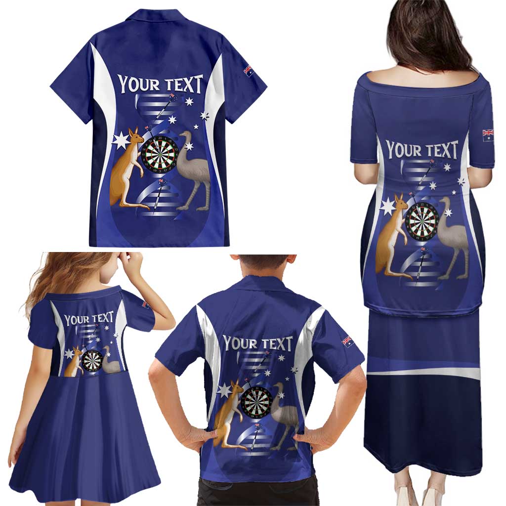 Personalised Australia Darts Family Matching Puletasi and Hawaiian Shirt Aussie Its In My DNA Flag Color - Aussie Hoodie