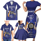 Personalised Australia Darts Family Matching Short Sleeve Bodycon Dress and Hawaiian Shirt Aussie Its In My DNA Flag Color - Aussie Hoodie