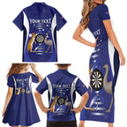 Personalised Australia Darts Family Matching Short Sleeve Bodycon Dress and Hawaiian Shirt Aussie Its In My DNA Flag Color - Aussie Hoodie