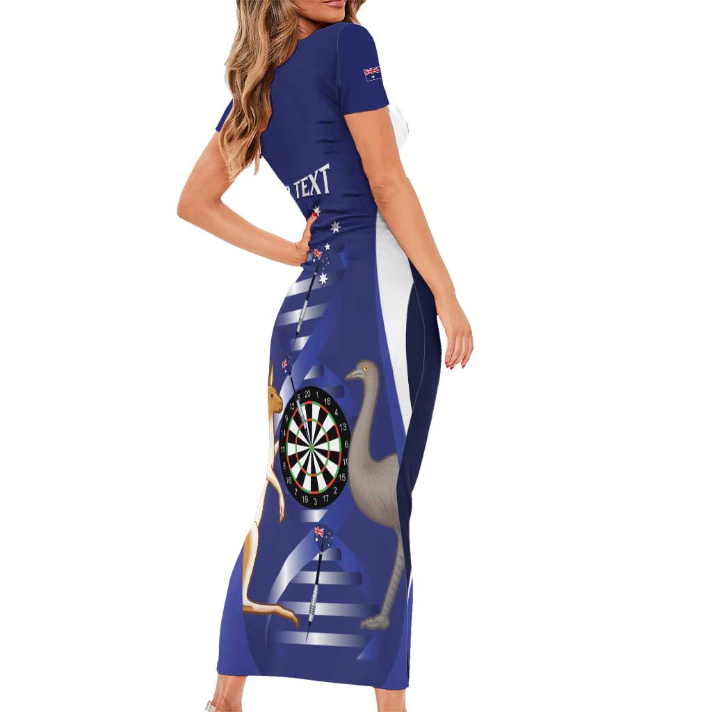 Personalised Australia Darts Family Matching Short Sleeve Bodycon Dress and Hawaiian Shirt Aussie Its In My DNA Flag Color - Aussie Hoodie