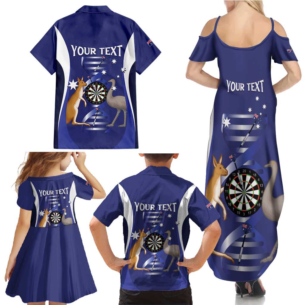 Personalised Australia Darts Family Matching Summer Maxi Dress and Hawaiian Shirt Aussie Its In My DNA Flag Color - Aussie Hoodie