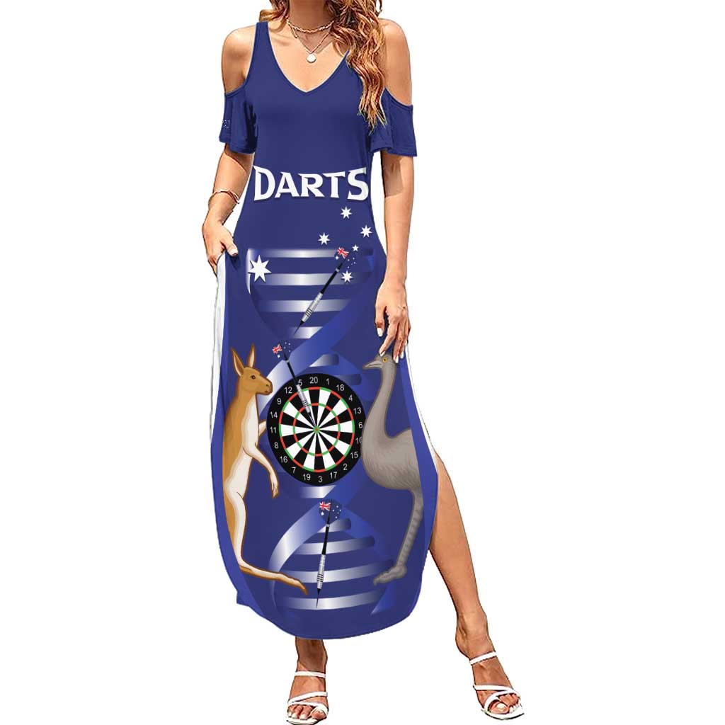 Personalised Australia Darts Family Matching Summer Maxi Dress and Hawaiian Shirt Aussie Its In My DNA Flag Color - Aussie Hoodie