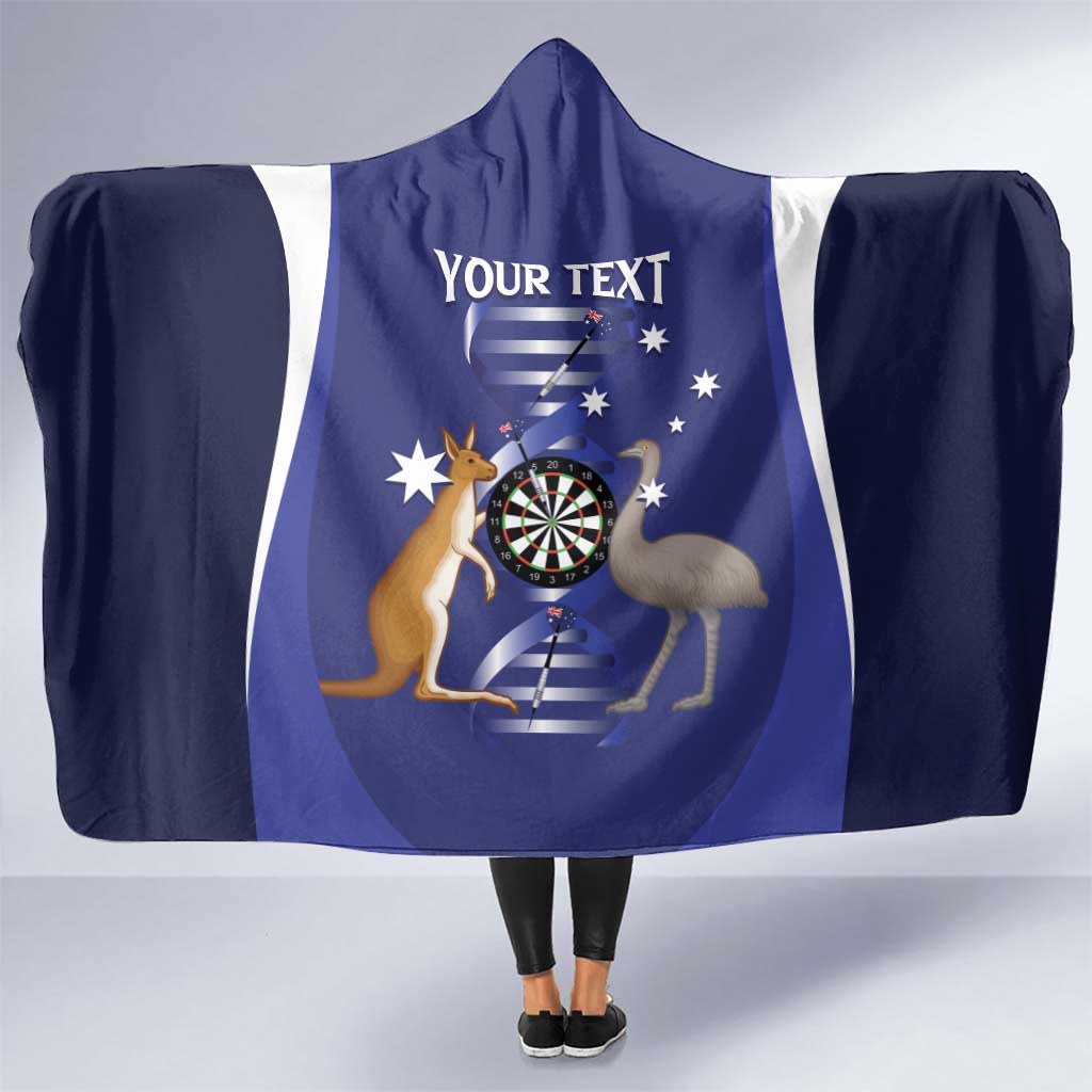 Personalised Australia Darts Hooded Blanket Aussie Its In My DNA Flag Color - Aussie Hoodie