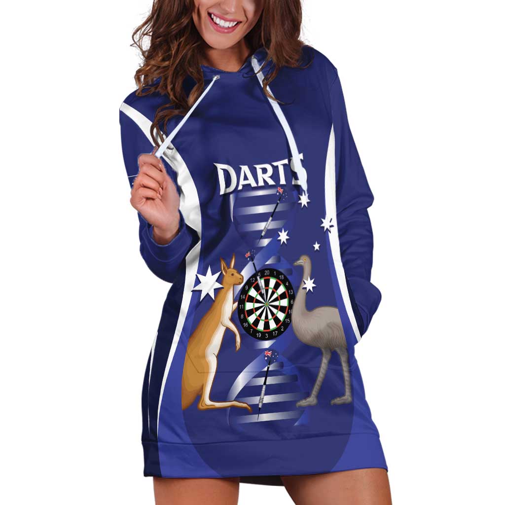 Personalised Australia Darts Hoodie Dress Aussie Its In My DNA Flag Color - Aussie Hoodie