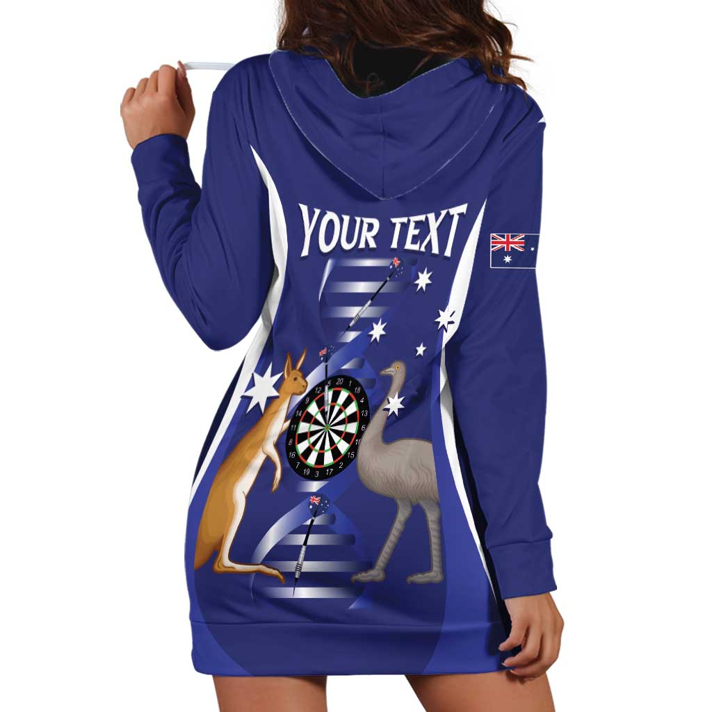 Personalised Australia Darts Hoodie Dress Aussie Its In My DNA Flag Color - Aussie Hoodie