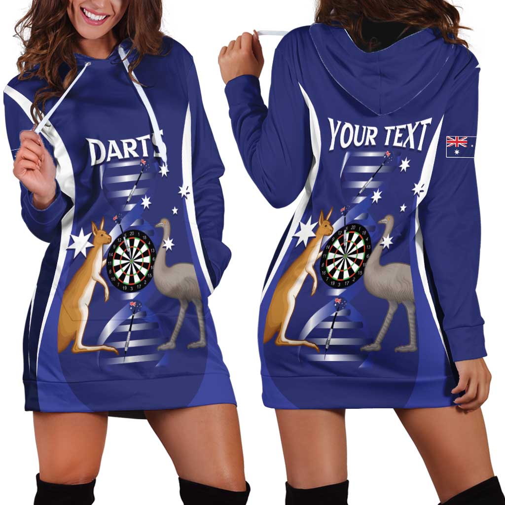 Personalised Australia Darts Hoodie Dress Aussie Its In My DNA Flag Color - Aussie Hoodie