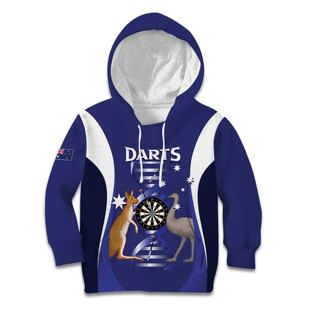 Personalised Australia Darts Kid Hoodie Aussie Its In My DNA Flag Color - Aussie Hoodie