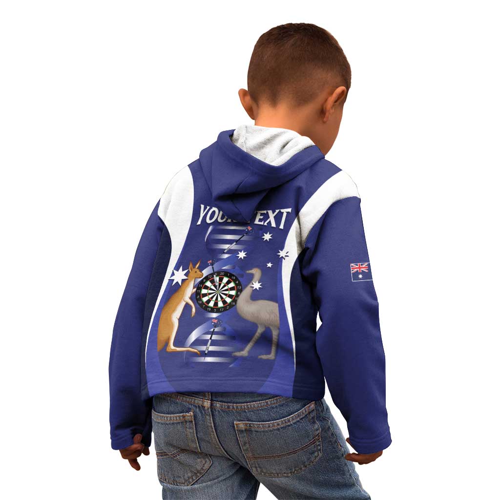 Personalised Australia Darts Kid Hoodie Aussie Its In My DNA Flag Color - Aussie Hoodie