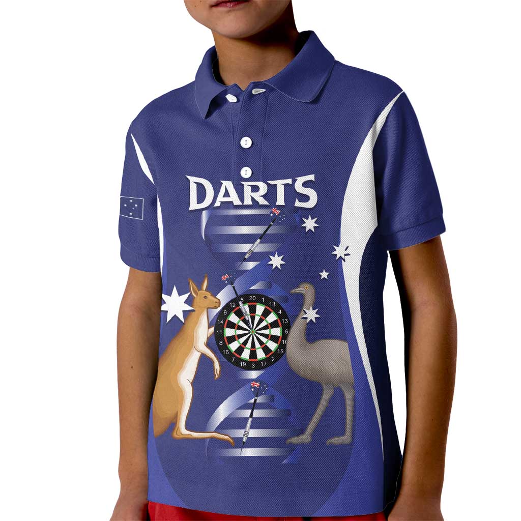 Personalised Australia Darts Kid Polo Shirt Aussie Its In My DNA Flag Color - Aussie Hoodie