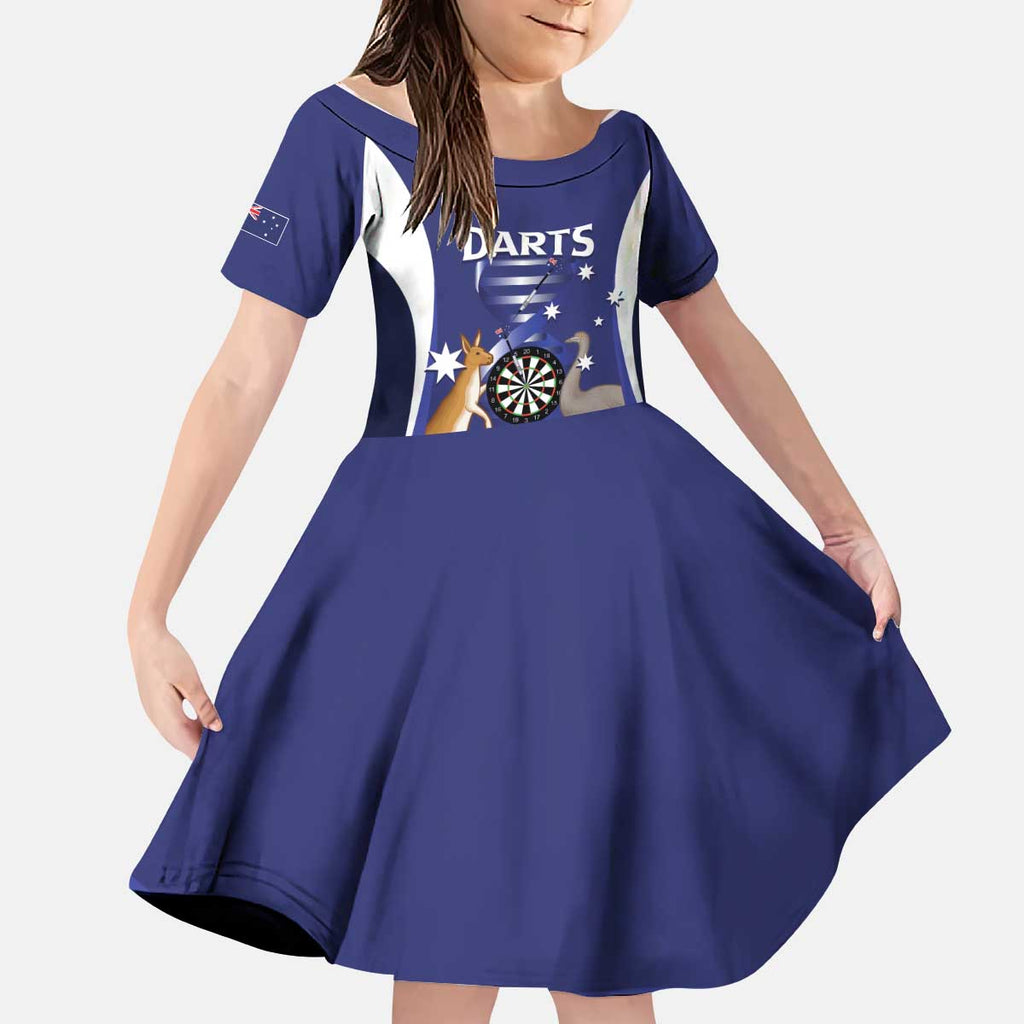 Personalised Australia Darts Kid Short Sleeve Dress Aussie Its In My DNA Flag Color - Aussie Hoodie