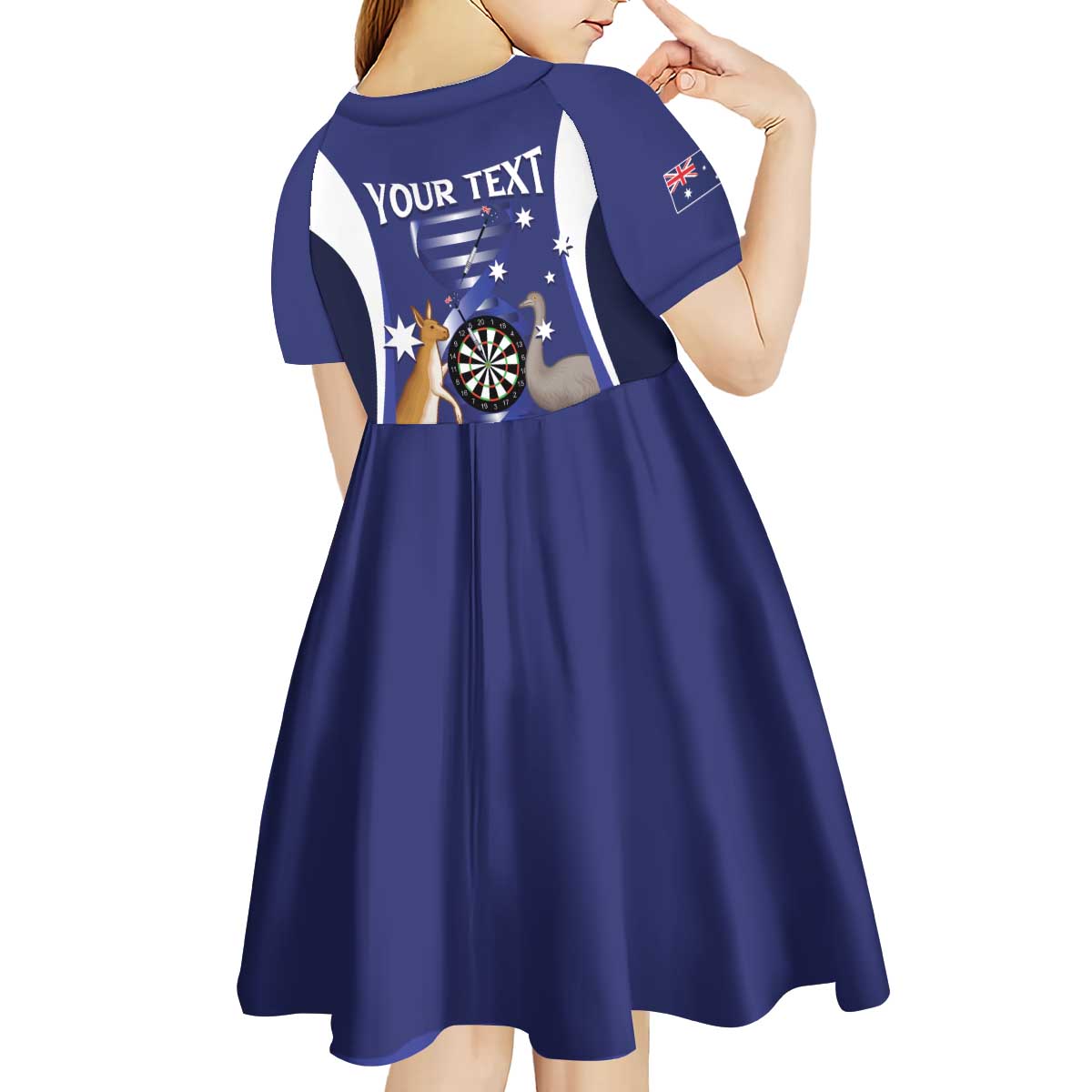 Personalised Australia Darts Kid Short Sleeve Dress Aussie Its In My DNA Flag Color - Aussie Hoodie