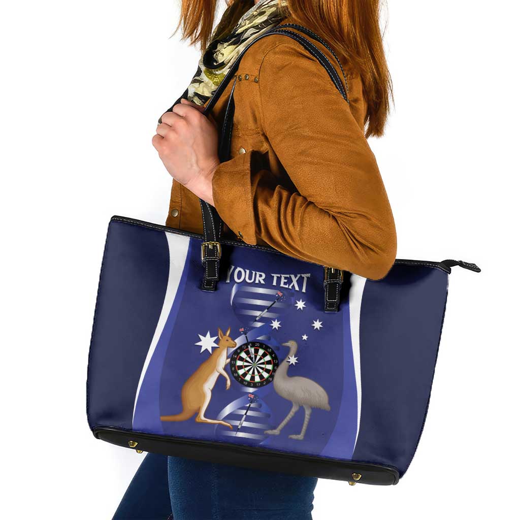 Personalised Australia Darts Leather Tote Bag Aussie Its In My DNA Flag Color - Aussie Hoodie