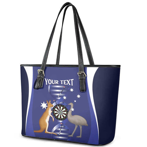 Personalised Australia Darts Leather Tote Bag Aussie Its In My DNA Flag Color - Aussie Hoodie