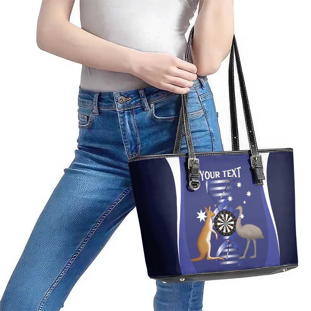 Personalised Australia Darts Leather Tote Bag Aussie Its In My DNA Flag Color - Aussie Hoodie