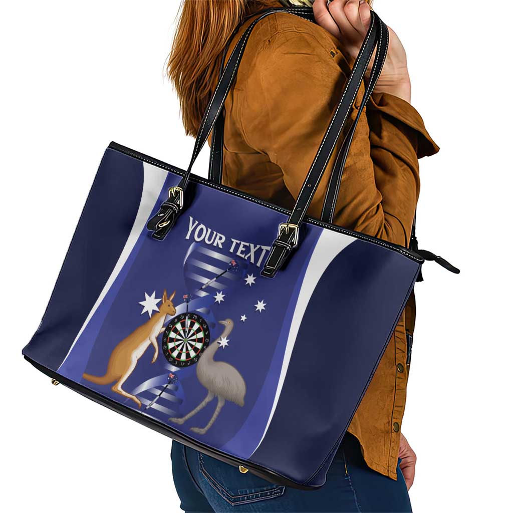 Personalised Australia Darts Leather Tote Bag Aussie Its In My DNA Flag Color - Aussie Hoodie