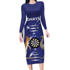 Personalised Australia Darts Long Sleeve Bodycon Dress Aussie Its In My DNA Flag Color - Aussie Hoodie