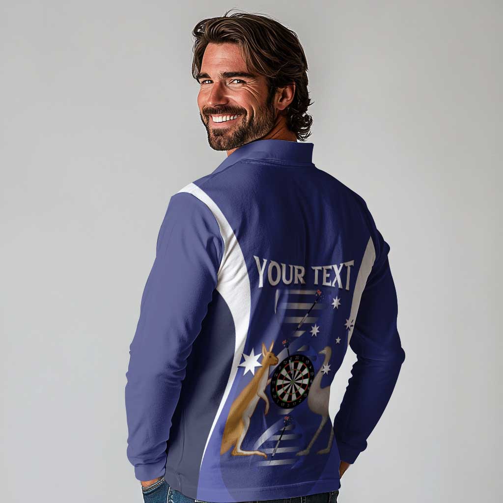 Personalised Australia Darts Long Sleeve Polo Shirt Aussie Its In My DNA Flag Color - Aussie Hoodie