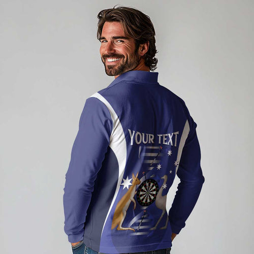 Personalised Australia Darts Long Sleeve Polo Shirt Aussie Its In My DNA Flag Color - Aussie Hoodie