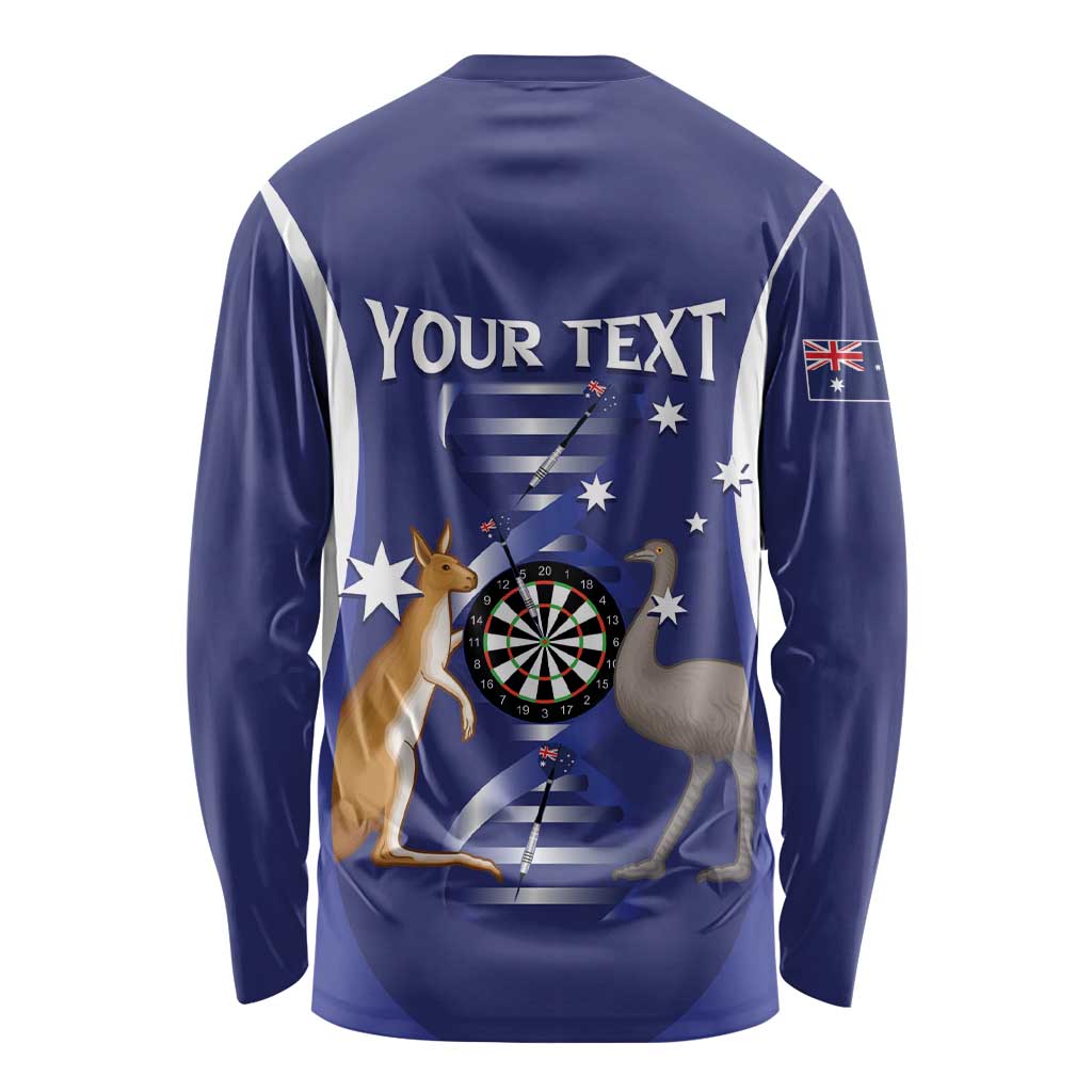 Personalised Australia Darts Long Sleeve Shirt Aussie Its In My DNA Flag Color - Aussie Hoodie